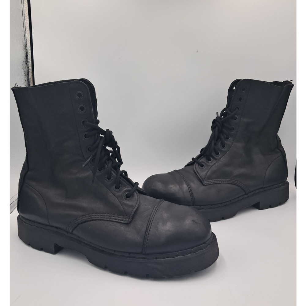 Size 12 Dr. Martens 10934 Cap Toe Combat Boots Airwair Nappa 10-Eye Combat Boots